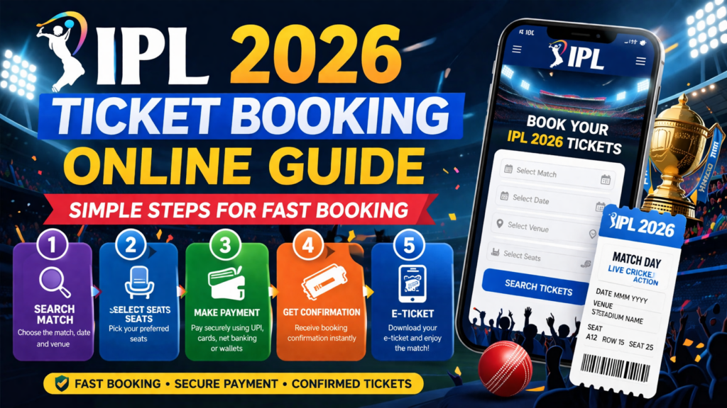 create image, image size16.9 for this titleIPL 2026 Ticket Booking Online Guide Simple Steps for Fast Booking