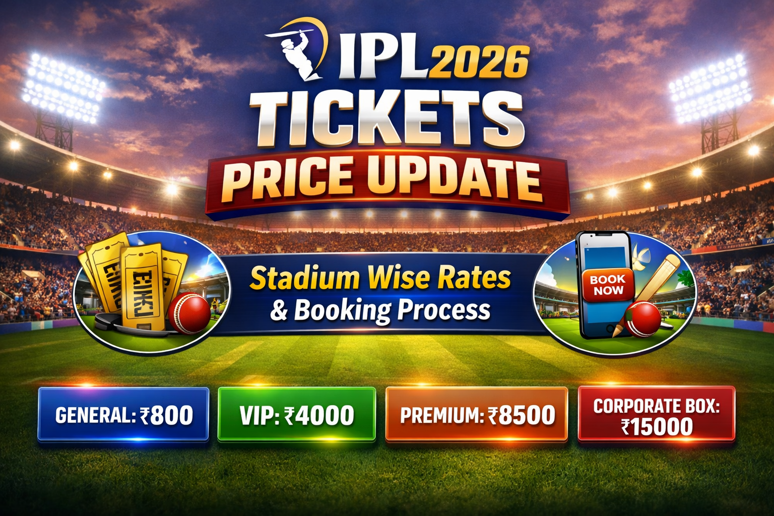 IPL 2026 Tickets Price Update Stadium Wise Rates & Booking Process